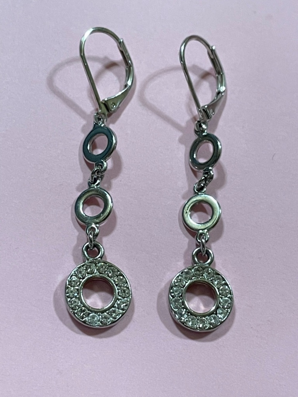 Silver Tone Pierced Clear Rhinestone Earrings #9904 ❤️‍🔥